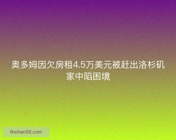 奥多姆因欠房租4.5万美元被赶出洛杉矶家中陷困境