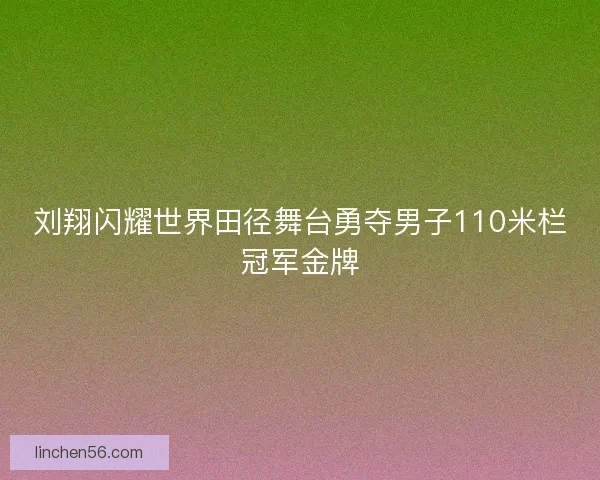 刘翔闪耀世界田径舞台勇夺男子110米栏冠军金牌